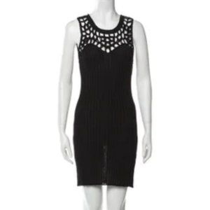 Vena Cava Knee-Length Sheath Dress Black Sleeveless Sz M #416